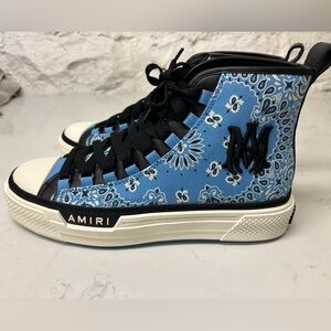 Amiri Blue Bandana M.A Court Hi Sneakers  Size EU